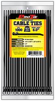 Pro Tie B8SDSM1000 8-Inch Screw Mount Standard Duty Cable Tie, UV Black Nylon, 1000-Pack