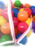 Mosandrea Pack of 100 Piece Phthalate Free BPA Free Crush Proof Plastic Ball Pit Balls - Colors May Vary Includes Reusable Mesh Bag with Zipper