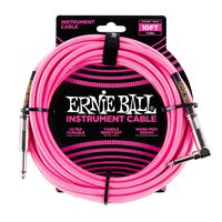 Ernie Ball Instrument Cable, Neon Pink, 10 ft. (P06078)