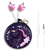 QearFun in Ear 3D Cute Cartoon Animal Unicorn Horse Headphones Mic Earphone Case Hands-Free