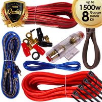 Complete 1500W Gravity 8 Gauge Amplifier Installation Wiring Kit Amp PK2 8 Ga Red - For Installer and DIY Hobbyist - Perfect for Car/Truck/Motorcycle/RV/ATV