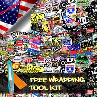 Free Tool Kit Lion JDM Bomber Racing Graffiti Brand Car Auto Laptop Vinyl Wrap Sticker Decal Film Sheet - 48"X60"