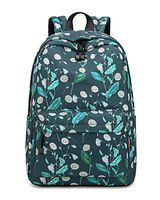 Acmebon Waterproof Fashion School Backpack for Teen Girl Laptop Backpack (Green Flower)