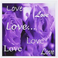 3dRose Three Dusty Purple Roses With Love - Greeting Cards, 6 x 6 inches, set of 6 (gc_6918_1)