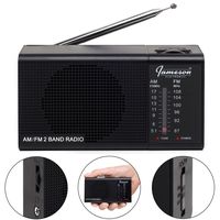 AM FM Portable Radio // Pocket Radios - Best Reception, Small Battery Operated Cordless Personal Transistor, Loud Built-in Speaker, 3.5mm Mono Headphone Jack - Powered by 2 AA Batteries (Black)