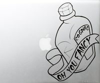Oh You Fancy Cognac Booze Alcohol Bottle and Banner MacBook Laptop Vinyl Decal Sticker Drinking Party College Cork Banner Whisky Shots