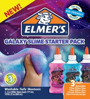 Elmer's Glue Deluxe Slime Starter Kit, Clear School Glue & Glitter Glue Pens, 3 Count