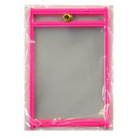 C-Line Stitched Shop Ticket Holders, Both Sides Clear, 4" x 6", 5 per Pack, Neon Pink (40497)
