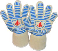 Heat Resistant Gloves - Light-Weight, Flexible BBQ Gloves - 100% Cotton Lining for Super Comfort. Blue, Extra Small Size