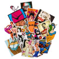 Graffiti Stickers for Laptop[50PCS], Hot Anime Sexy Girls Women Pinup Vinyl Decals for Water Bottle Hydro Flask Macbook Car Bike Bumper Skateboard Luggage, Bomb Vulgar Waterproof Vintage Retro Sticker
