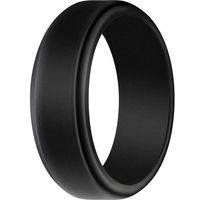 ThunderFit Silicone Wedding Ring for Men - 1 Ring (Black, 14.5-15 (23.82mm))