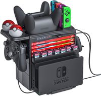 Skywin Charging Tower for Nintendo Switch Compatible with Nintendo Switch Accessories - Charge Display and Organize Joy-Cons Pro Controllers Charging Grip Poke Balls Game Boxes Game Cards Switch Dock