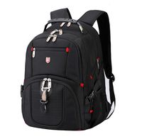 Travel Outdoor Laptop Backpack, Large Water Resitant Hiking Backpack for Active Men and Women. Active 12 by Swiss RUIGAR - Black