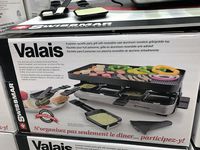Swissmar Red Stainless Steel and Nonstick Cast Aluminum 8 Person Valais Raclette