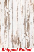 Distressed White Wood Backdrop Rustic Old Weathered Peeled Vintage Retro White Painted Grey Wooden Planks Wall Newborn Printed Fabric Photography Background (G1018, 5' Wide by 7' Tall)