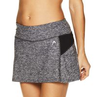 HEAD Women's Athletic Tennis Skort - Performance Training & Running Skirt - Fresh Mesh Black Heather, Small