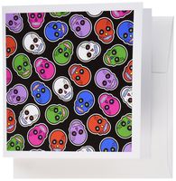 3dRose Sugar Skull Print Christmas Colors - Greeting Cards, 6 x 6 inches, set of 6 (gc_165898_1)