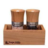 Beechwood Salt and Pepper Grinder Set with Matching Hardwood Display Box