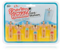NPW Drinking Buddies Cocktail/Wine Glass Markers, 6-Count, Classic