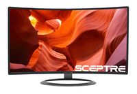 SCEPTRE 27" Curved LED Monitor Full HD 1080P HDMI DisplayPort VGA Speakers, Ultra Thin Brushed Metallic, 1800R immersive Curvature, 2017