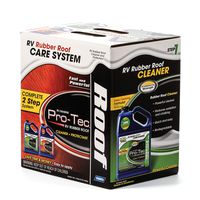 Camco  Pro-Tec RV Rubber Roof Care System - Two Step Treatment  Rids Dirt and Grime and Reduces Roof Chalking | Extends the Life of RV & Trailer Rubber Roofs - 2 Gallons (41453)