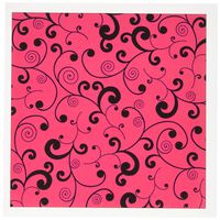 3dRose Elegant Hot Pink and Black Filigree Scroll Pattern - Greeting Cards, 6 x 6 inches, set of 6 (gc_165850_1)