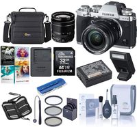 Fujifilm X-T3 26.1MP Mirrorless Camera with XF 18-55mm f/2.8-4 R LM OIS Lens, Silver - Bundle with Case, 32GB SDHC Card, 58mm Filter Kit, Cleaning Kit, Memory Wallet, Card Reader, PC Software Pack