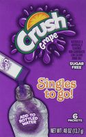 Crush Singles To Go Powder Packets, Water Drink Mix, Grape, Non-Carbonated, Sugar Free Sticks (12 Boxes with 6 Packets Each - 72 Total Servings) - ORIGINAL FLAVOR