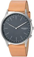 Skagen Connected Men's Jorn Stainless Steel and Leather Hybrid Smartwatch, Color: Silver-Tone, Tan (Model: SKT1200)