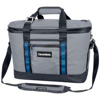 CleverMade Maverick Collapsible Cooler Bag - 50 Can Insulated Leakproof Soft Sided Beverage Tote with Shoulder Strap, Bottle Opener and Storage Pockets, Grey