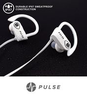 Pulse SG900 Wireless Earphones with Mic - Noise Reduction Headphones for Gym, Sport and Running - 6-8-Hour Battery, Connect to 2 Phones - Premium Quality, Sweat and Waterproof (White)