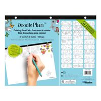 Blueline DoodlePlan Coloring Mini Desk Pad, Multiplicity Design, 11 x 8.5 inches (A2917212P)
