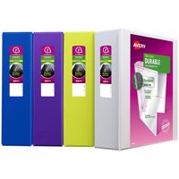 Avery 2" Durable View 3 Ring Binder, Slant Ring, 1 Binder, Color May Vary (17038)