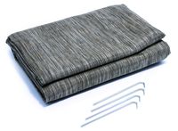 Camco Durable Reversible RV Camper Awning Mat with Carry Bag - Mildew and Rust Resistant Help Prevents Dirt From Being Tracked - Perfect for Campsites, Beaches, Picnics 7' X 15'- Gray (42812)