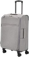 AmazonBasics Belltown Softside Rolling Spinner Suitcase Luggage - 26 Inch, Heather Grey