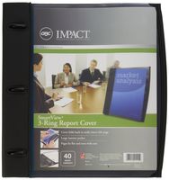 GBC Smart-View 3-Ring Report Cover, 11.5 x 11 Inches, 40 Sheet Capacity, Black (W21515B)