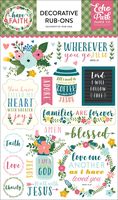 Echo Park Paper Company HAF152065 Faith Rub Ons, Purple, Pink, Mint Green, Teal, Coral