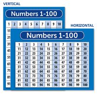 Numbers 1-100 Poster Chart - LAMINATED - Double Sided (18x24)