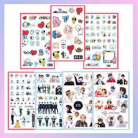 BTS Stickers and Facial Decals Paper Doll Sticker Pack Set for Phone Car Pad Laptop Water Bottles,Bangtan Boys Gift Set for Army (BTS, 7 pcs)