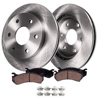 Detroit Axle - Pair (2) Rear Disc Brake Kit Rotors w/Ceramic Pads w/Hardware for 2008-2016 Buick Enclave - [2009-2017 Chevy Traverse] - 2007-2016 GMC Acadia - [2007-2010 Saturn Outlook]