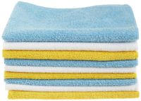 AmazonBasics Blue and Yellow Microfiber Cleaning Cloth, 48-Pack