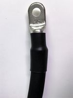 0 Gauge 1/0 AWG Battery Cable - USA Made All Copper Flexible Stranding - Black - 54 inch with 3/8 Anti Corrosion Copper Ring Terminal Lugs Both Ends