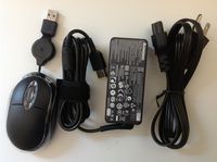 Original Lenovo 20V 2.25A 45W Adapter For Lenovo ThinkPad T431 Ultrabooks. Bundle - 3 items: AC Adapter, Power Cord and ElecPower Optical Mouse - Grey.