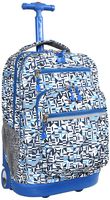 J World New York Sundance Laptop Rolling Backpack, Geo Blue
