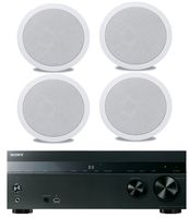 Sony 5.2-Channel 725-Watt 4K A/V Home Theater Receiver + Polk Easy-to-Install High-Performance Surround Sound 8" 2-Way in-ceiling Speaker System (Set Of 4)