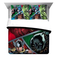 Jay Franco Avengers Metal Full/Queen Comforter & Sham Set Features Iron, Black Panther, Ant Man, Hulk, Captain America & Thor (Offical Marvel Product), 3 Piece