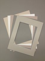 Pack of 10 11x14 Picture Mats, 5 Beige Colors, with White Core Bevel Cut for 8x10 Pictures