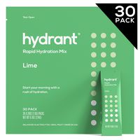 Hydrant Lime Rapid Hydration Mix Version 2, Electrolyte Powder, Dehydration Recovery Drink Blend, Simple Ingredients, Vegan, 30pk