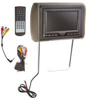 Power Acoustik HDVD-73GR Single 7-Inch Replacement Headrest with DVD and Video Monitor (Gray)