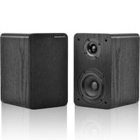 Mediabridge Bookshelf Speakers Pair with 4-Inch Carbon Fiber Woofer & 1-Inch Silk Dome Tweeter - Black Enclosure (Part# MS-BP1B)